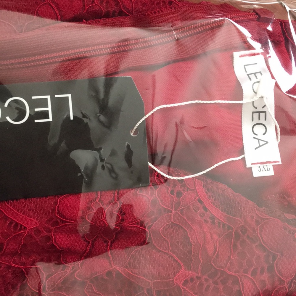 Plus Size Lace V neck cocktail dress - Picture 10 of 11